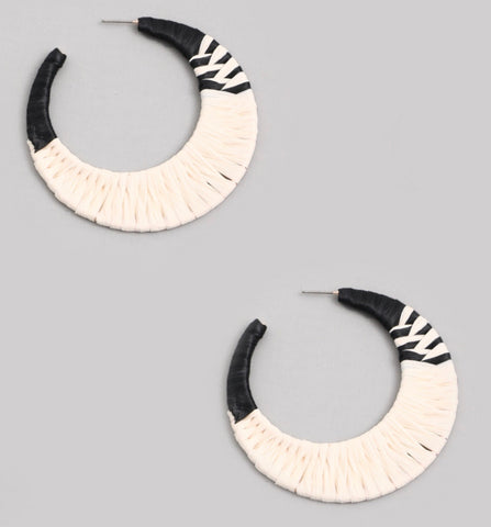 Braided Crescent Moon Hoop Earrings