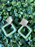 Green Cork Earrings