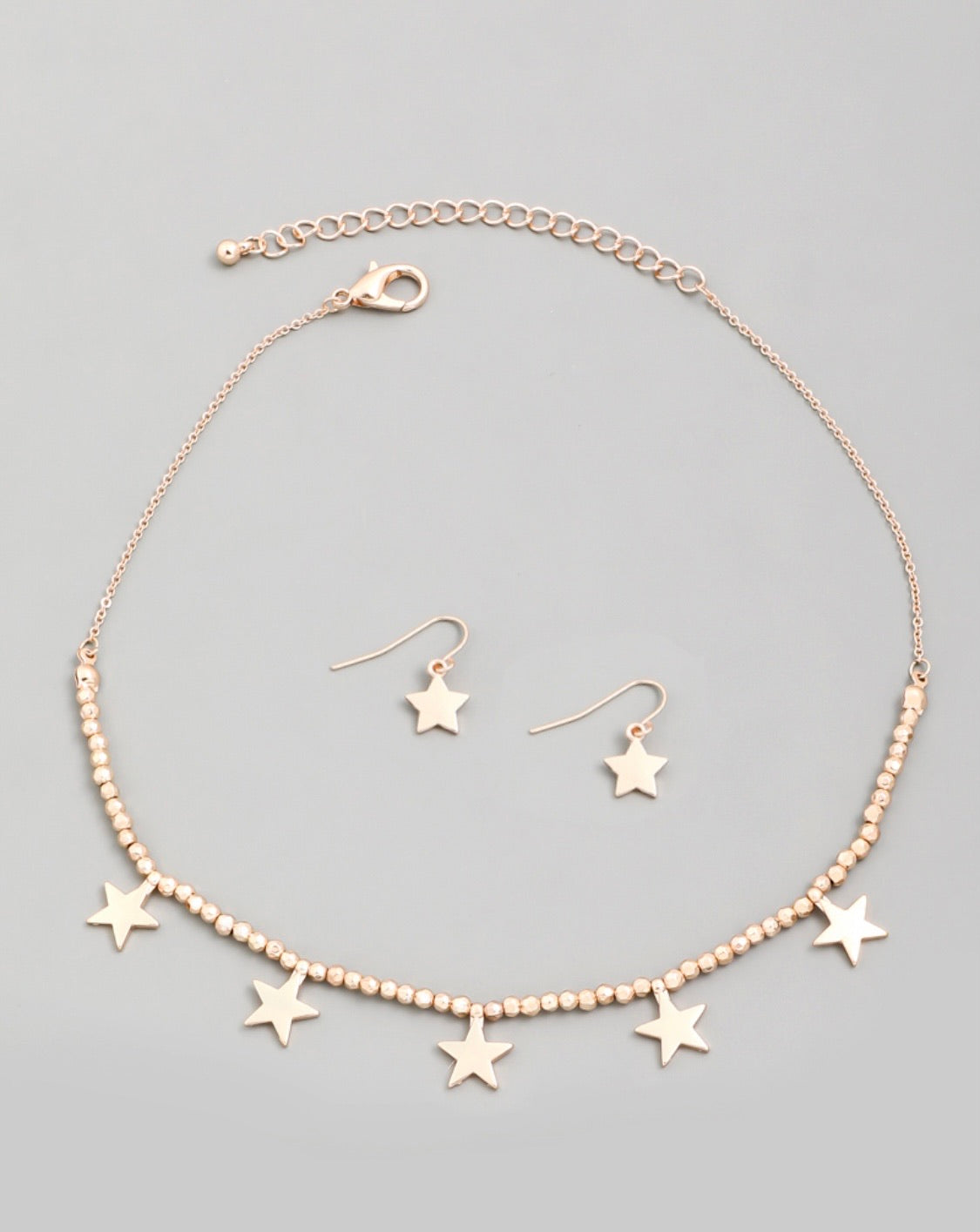 Beaded Star Charm Necklace Set