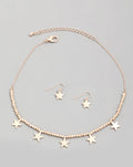 Beaded Star Charm Necklace Set