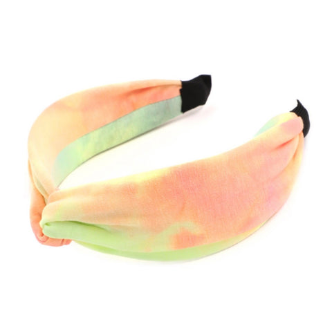 Orange - Yellow Tie Dye Fabric Twist Headband