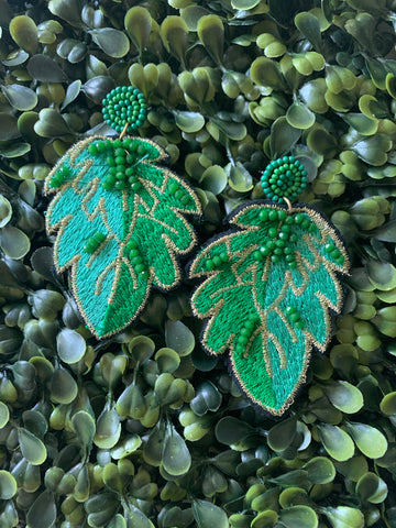 Green Leave Earrings