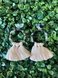 Pink tortoise Tassel Earrings