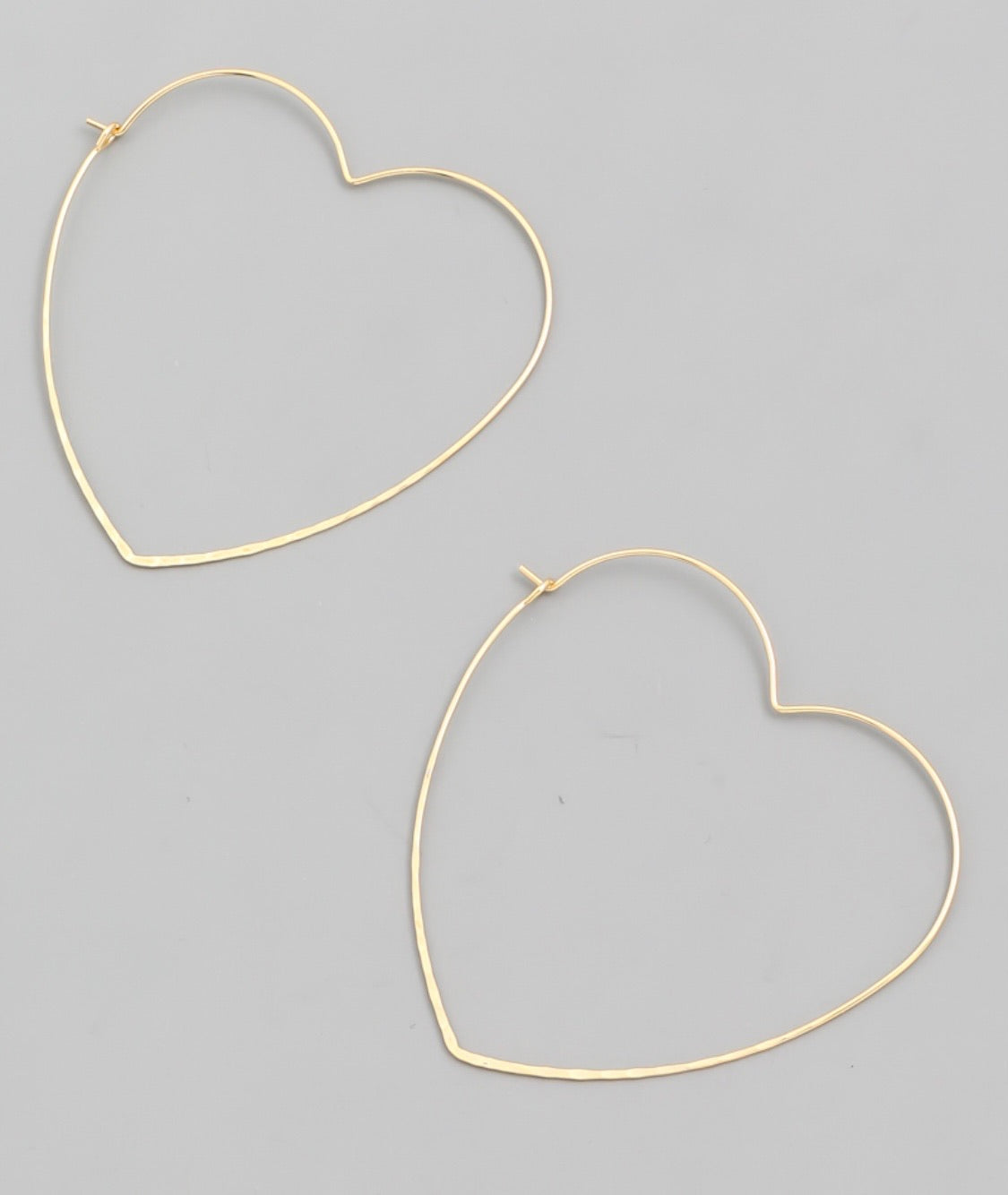Heart Shape Wire Hoop Earrings