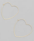 Heart Shape Wire Hoop Earrings