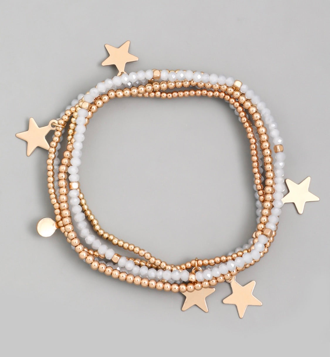 Silver Beaded Star Bracelet