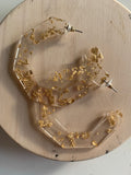 Clear & Gold Hoops