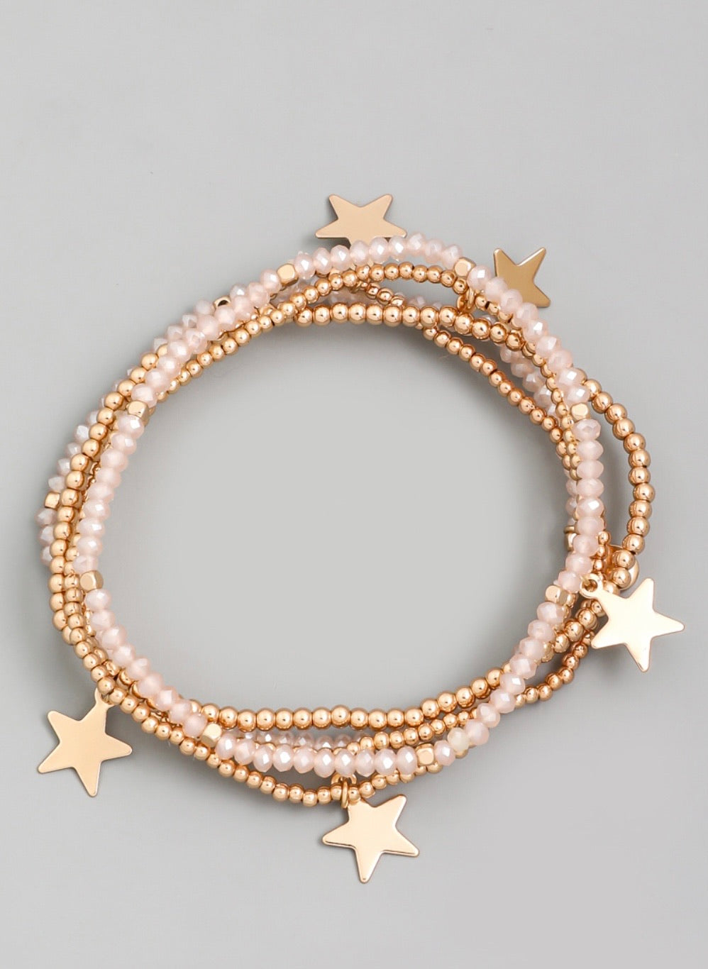 Pink Beaded Star Bracelet