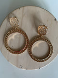 Sparkling gold Stone Earrings