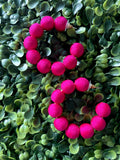 Fuschia Round Small Hoops