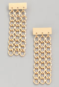 Metal Chain Fringe Drop Earrings