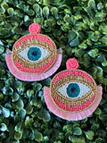 Pink Eye Earrings