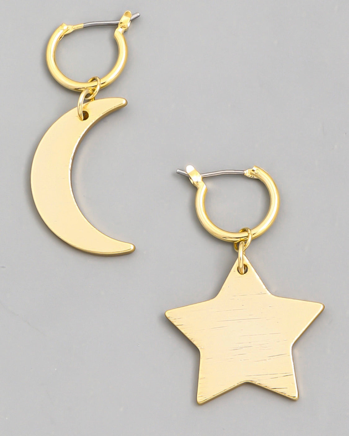 Moon and Stars Gold Earrings
