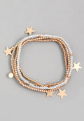 White Beaded Star Bracelet