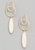Mother Of Pearl Oval Drop Earrings