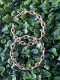 Gold Rose Chain Hoops