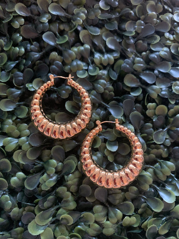 Carved Gold Hoops