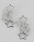 Rhinestone Star Stud Drop Earrings