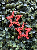 Stars thread Orange Earrings