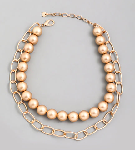 Bulky Ball Bead Chain Necklace