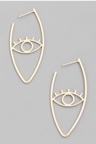 Oval Eye Hoop Earrings