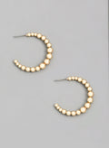 Ball Beaded Open Hoop Earrings