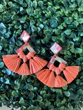 Orange Tassel Earrings
